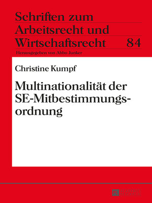 cover image of Multinationalität der SE-Mitbestimmungsordnung